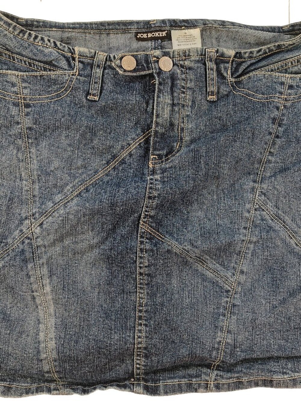 Women's Rare Vintage 90's Size 16 Joe Boxer Blue Denim Jean Retro Fashion Skirt